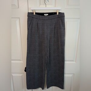 Wide leg plaid dress pants